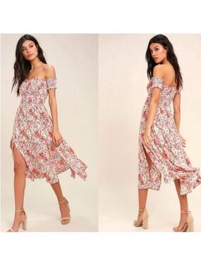 Lulus View From the Meadow Floral Midi Dress